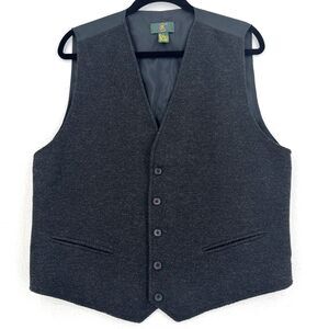 Club Room Vtg Vest Dress Suit Gray Waistcoat Lined Large Dark Academia Preppy